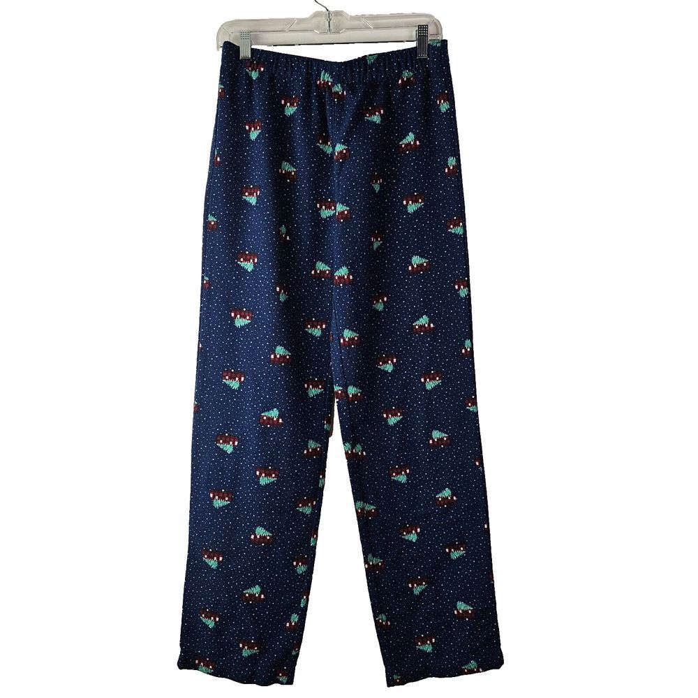 Lands Ends-Flannel Pajama Pants- XL 18- Camper Van Print-Cotton- Stretch Waist
